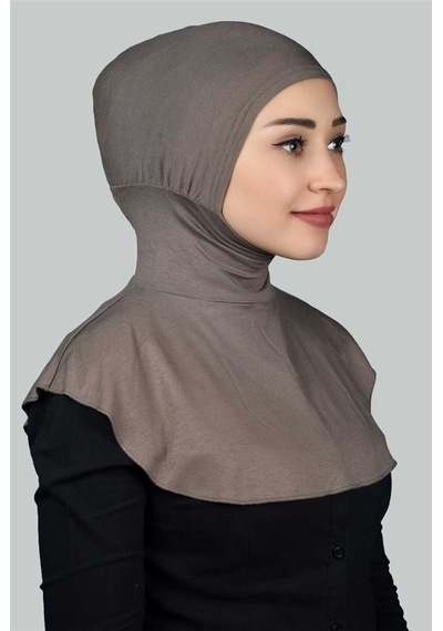 Altobeh Kadın Tesettür Pratik Boyunluklu Hijab - Sporcu Bone Koyu Vizon