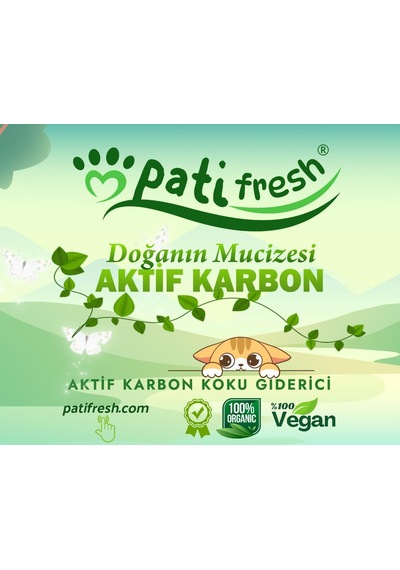 Tr Pati Fresh Doğal Aktif Karbon Kedi Kumu Koku Giderici 100 Gr