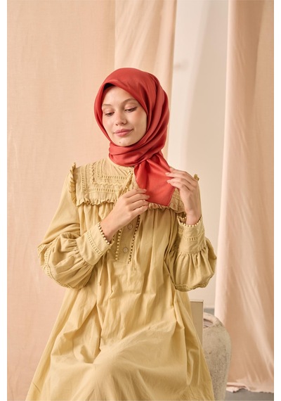 Silk Home Düz Shiny Eşarp 75006-75 Sinyal Turuncu
