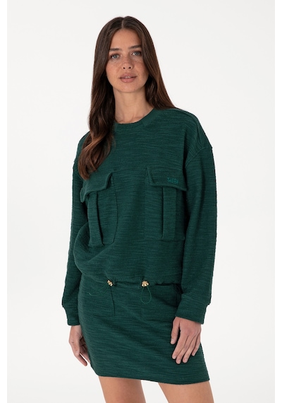 U.S. Polo Assn. Kadın Koyu Yeşil Bisiklet Yaka Sweatshırt 50292442-VR079