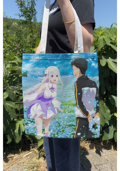 Zipzap Re Zero V3 Yazlık Kışlık Çift Taraflı Kanvas Baskı Bez Çanta Anime Çantası