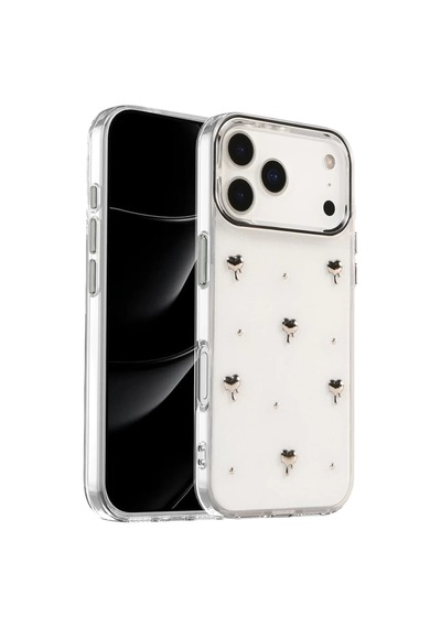 Apple Uyumlu iPhone 17 Pro Max Uyumlu Fiyonk Desenli Kapak - Desen 1