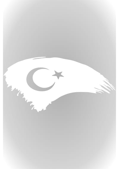 Türk Bayrağı Türkiye Bayrak Sticker Beyaz 20 X 10 Cm