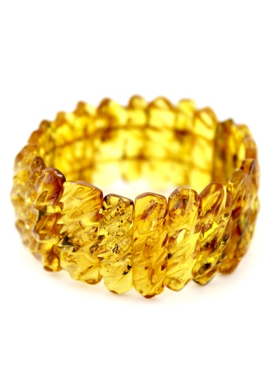 Kehribar Bileklik Fosilli Roleks Tasarım Ambergold Blk23-145 Çok Renkli