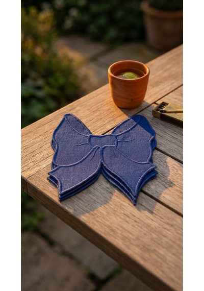 Rosea Azure Embroiderered Kokteyl Peçetesi