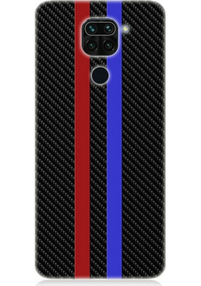 Xiaomi Redmi Note 9 Uyumlu Silikon Kılıf Bordo Mavi Karbon