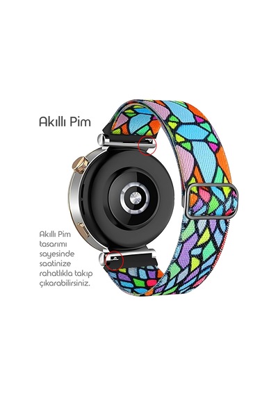 Bahar Serisi 18mm Esnek Kumaş Kordon Huawei İle Uyumlu Gt5 41mm/gt5 Pro 42mm/gt4 41mm İçin Terleme Karşıtı Nefes Alabilen Bileğe Göre Ayarlanabilen Elastik Kayış Çok Renkli