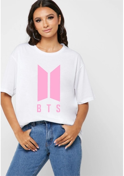 Startmore Bts Oversize Tişört Beyaz