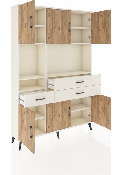 Arges Dolap 9 Raflı 3 Çekmeceli 6 Kapaklı 132x30x195 Aytaşı-ç... Aytaşı