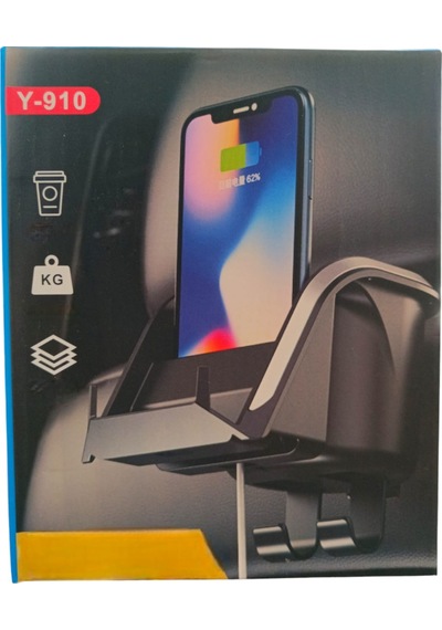 Koltuk Arkası Telefon Bardak Tutucu Organizer Siyah Y-910 Siyah