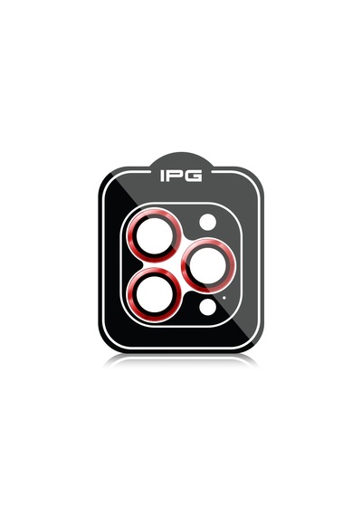 Apple Uyumlu iPhone 16 Pro / Pro Max İçin Ipg Kamera Lens Koruyucu - Kırmızı