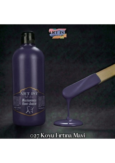 Multisurfaces Hibrit Akrilik Boyalar - 027 Koyu Fırtına Mavi Ahşap, Taş Tozu, Hobi, Dıy