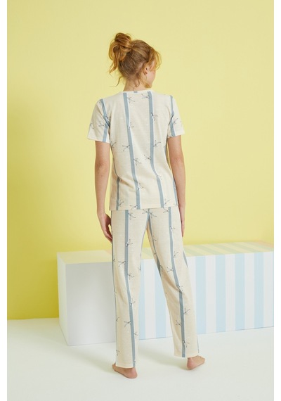 Siyah İnci Örme Pijama Takım 24107097 Çok Renkli