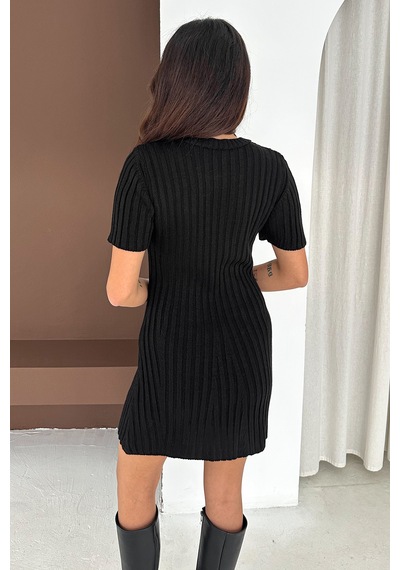 Noa & Noa Kadın Nervürlü Mini Triko Elbise Noir Form Siyah Noa & Noa Kadın Nervürlü Mini Triko Elbise Noir Form Siyah