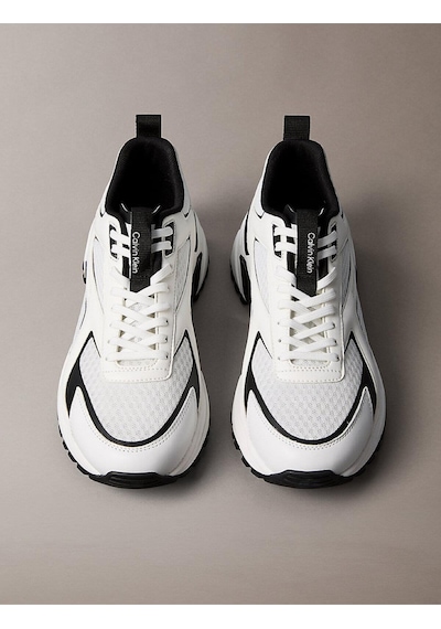 Calvin Klein Erkek Hike Runner Laceup Spor Ayakkabı-13496 Beyaz - Siyah