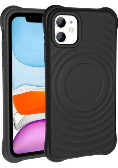 Apple Uyumlu iPhone 11 M-safe Şarj Özellikli Airbagli Mat Görünümlü Zore Hepi Kapak Gri