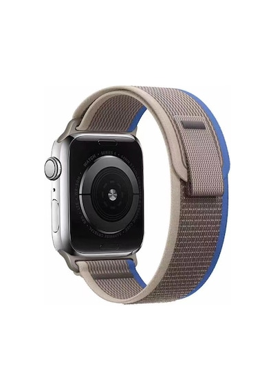 Watch 10 42mm Uyumlu Zore Krd-77 Hasır Kordon-gri-mavi