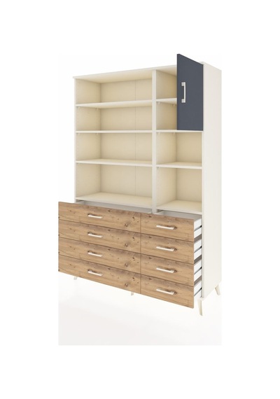 Hyperion Dolap 8 Raflı 8 Çekmeceli Tek Kapaklı 132x44x195 Aytaşı-antrasit/çam Antrasıt/atlas Çam Hyperion Dolap 8 Raflı 8 Çekmeceli Tek Kapaklı 132x44x195 Aytaşı-antrasit/çam Antrasıt/atlas Çam