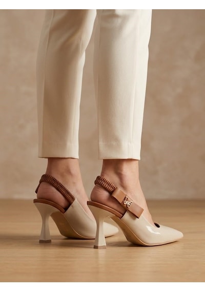 Nesilshoes Nesil Shoes Gabbel 205 Ten Rugan Topuklu Kadın Sandalet