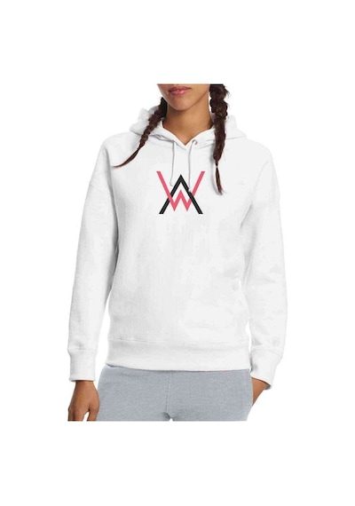 Walker Logo Baskılı Beyaz Kadın Kapşonlu Sweatshirt