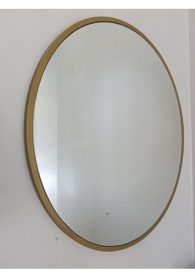 Ayna Denizi Circle Eighty Gold Model Gold Altın Renk Metal Çerçeveli Yuvarlak Dekoratif Ayna Gold - Altın