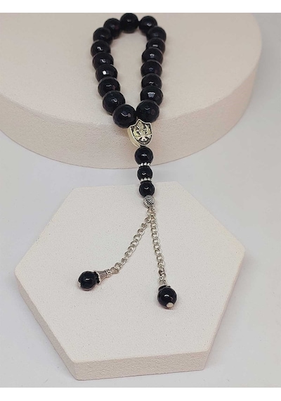 Oniks Onix Taşı Faset Kesim17lik Efe Tesbih 12mm 51526