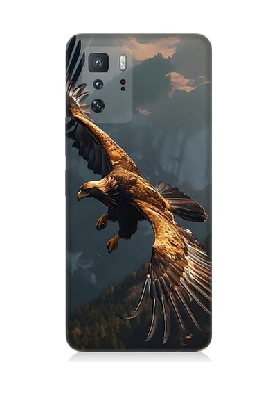 Xiaomi Poco X3 Gt Uyumlu Uçan Kara Kartal Desenli Silikon Kılıf