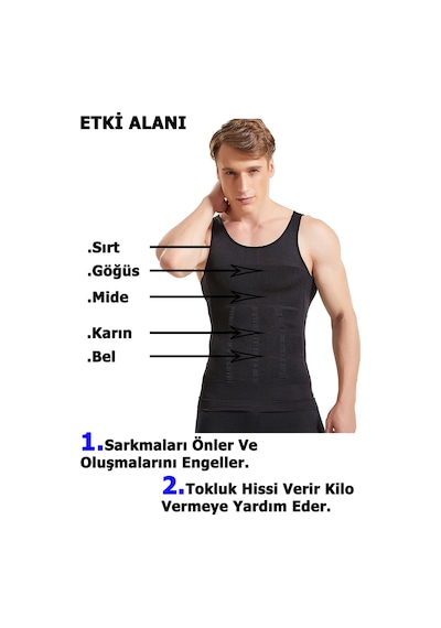 Young Fit Erkek Göbek Toparlayıcı Sırt Korse Atlet İkili Set