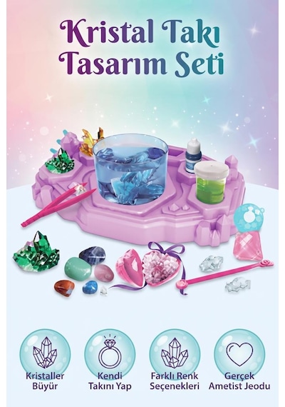 Clemento-ni Lisanslı Kristal Takı Tasarımı Değerli Taşlar 18 Parça Renkli Kendin Yap Oyuncak Set