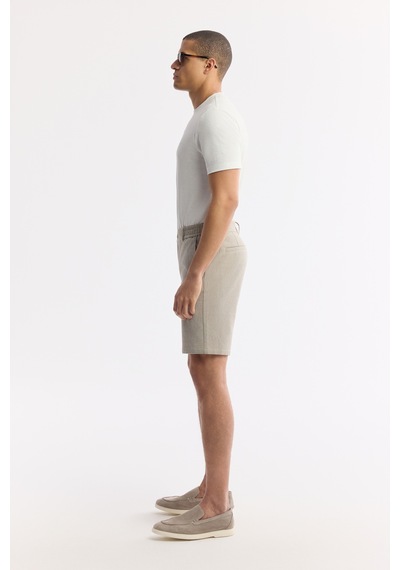 Avva Erkek Bej Yanı Lastikli Gofreli Bi-stretch Slim Fit Chino Şort A51y3730