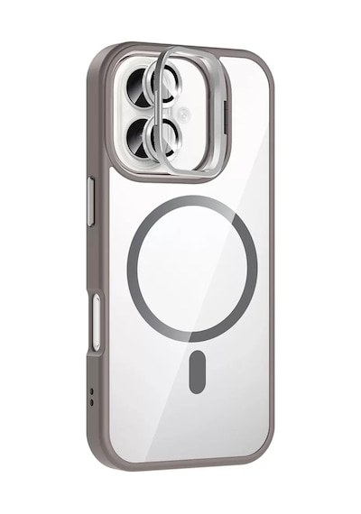 Joko Apple İphone 16 Plus Remim Lensli Magsafe Standlı Kapak - Titan Gri