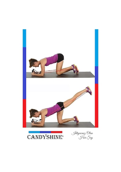 Candyshine 10 Parça Kondisyon Kardiyo Fitness Egzersiz Direnç Lastiği Çok Renkli