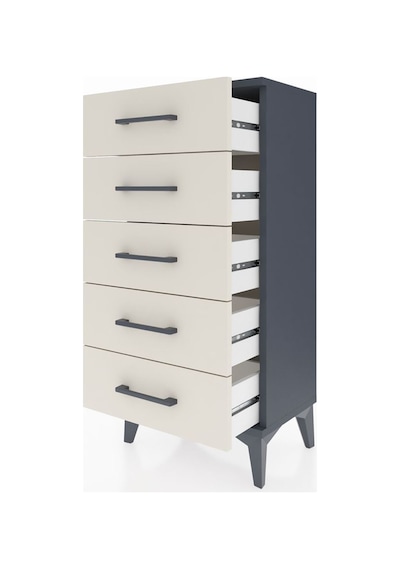 Arges Komodin 5 Çekmeceli 44x30x96 Antrasit-aytaşı Antrasit