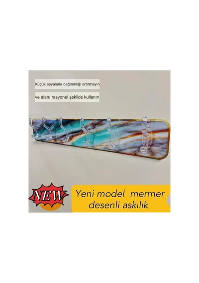 Mermer Desenli Yapışkanlı Askılık Hmngo48-ıeg4874d Çok Renkli Çok Renkli