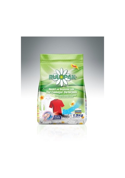 Rulopak Elde Yıkama Renkli Ve Beyazlar İçin Toz Çamaşır Deterjanı 1,5 Kg 24'li Paket