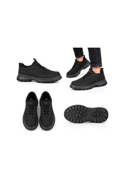 Modayak Ata 151 Nubuk Siyah Hakiki Deri Slip On Ayakkabı Nubuk Sıyah