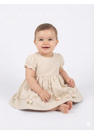 Xo Kids Kız Çocuk Elbise + Bolero 9-24 Ay 52130 Bej