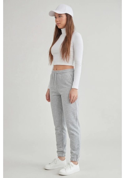 Defys Kadın Lastikli Paça Cepli Regular Fit Jogger Eşofman Altı Gri Melanj - 499066047 GRİ MELANJ Defys Kadın Lastikli Paça Cepli Regular Fit Jogger Eşofman Altı Gri Melanj - 499066047 GRİ MELANJ