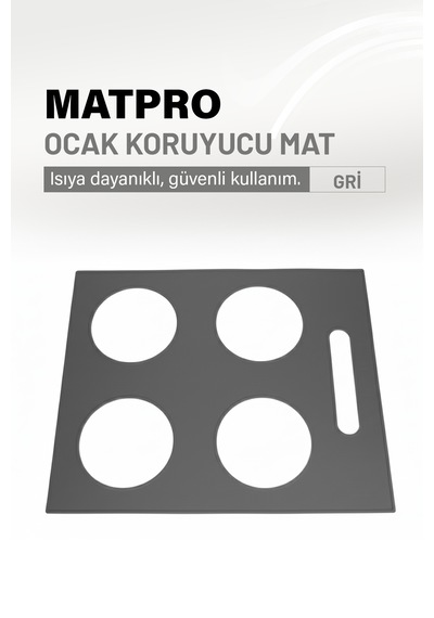 Kumtel Set Üstü Ocak Koruyucu Silikon Mat Gri