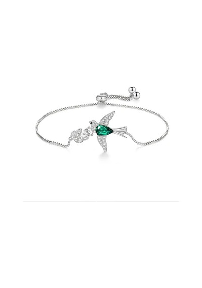 Monemel Kristal Anka Kuşu Bileklik Altın Kaplama B0910 Gümüş - Rodyum
