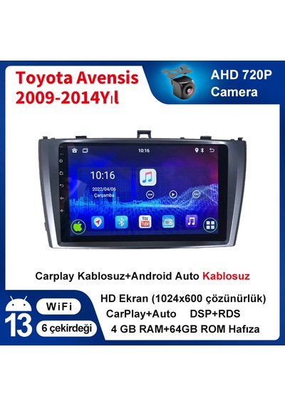Toyota Avensis 2009-2014 Yıl Multimedya 4-64 Gb Navigasyon