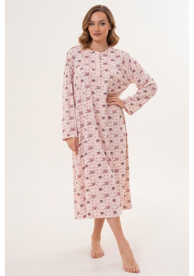 Mecit Pijama Mecit 6205 Pudra Büyük Beden Kadın Gecelik Pudra