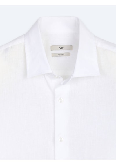 Kip Beyaz Regular Fit Uzun Dokuma Casual Pamuk Karışımlı Gömlek