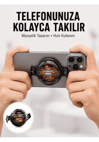 Telefon Soğutucu Led Işık Efektli Power Aparatlı Sessiz Ve Taşınabilir Model Yeni Nesil Siyah