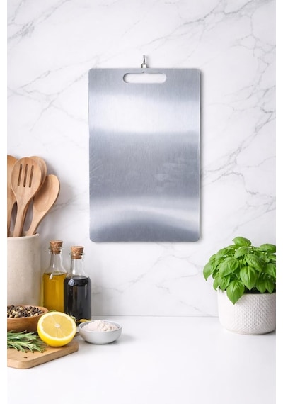 Paslanmaz Çelik Kesim Panosu, Metal Kesme Tahtası 35x23 Cm Diğer