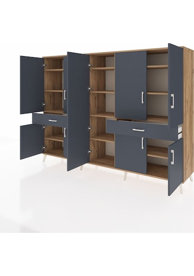 Hyperion Dolap 12 Raflı 2 Çekmeceli 8 Kapaklı 220x44x163 Çam-antr Çam-antrasit Hyperion Dolap 12 Raflı 2 Çekmeceli 8 Kapaklı 220x44x163 Çam-antr Çam-antrasit