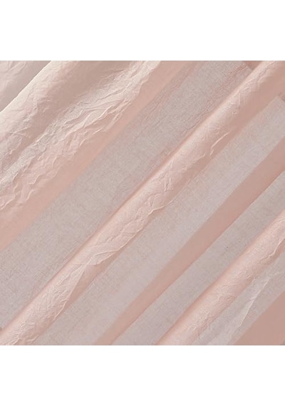 No. 918 Tayla Ezilmiş Doku Yarı Şeffaf Çubuk Cep Perde Paneli, 127 Cm X 213 Cm, Pembe 50 x 22