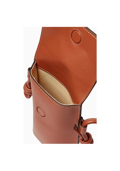 Aspinal Of London Ella Phone Pouch, Deri Çanta Omuz Çantası Kahverengi
