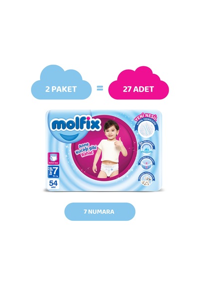 Pants Bebek Bezi 7 Beden Xxl Aylık Avantajpaketi 54 Adet