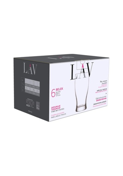 Lav Belek Cam Bira Bardağı 6'lı 580 ml